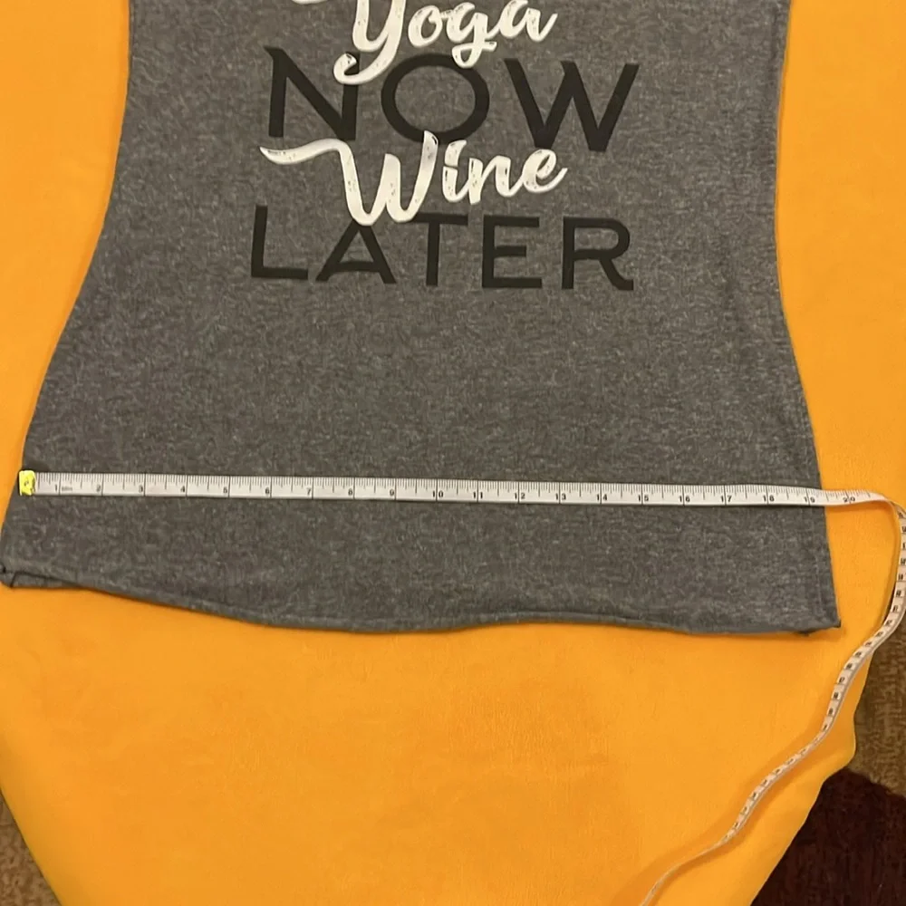 Next Level Apparel women’s yoga tank top. Grey with black and white message. M-L - Picture 8 of 9